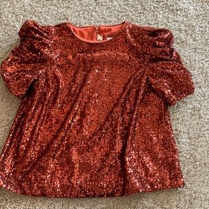 Anthropologie orange sequin top nwt
